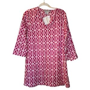NWT Gretchen Scott Designs Pink and White Tunic